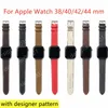 Fashion designer watchbands strap for Apple iwatch series 6 5 4 3 2 bands luxury watch band 42mm 38mm 40mm 41mm 44mm 45mm letter printed leather bracelet watches Straps