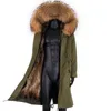 防水男性パーカーウィンタージャケットファッション暖かい長いウサギの毛皮コート男パーカーパーカーナチュラルアウターストリートウェア211204