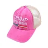 5 disegni Donald Trump 2024 Berretto da baseball in rete Berretto da baseball Elezioni generali Berretti Bandiera USA Ricamo 3D Vintage Cappelli da sole all'aperto regolabili Casual Traspirante HY0154