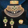 Oorbellen ketting sieraden sets missvikki luxe originele grote armband oorbel ring voor vrouwen bruiloft Rusland Dubai bruids partij drop levering