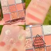 9 cor pressionada matte glitter olho paleta à prova d 'água d'água duradoura pigmento diamante shimmer nude maquiagem brilhante