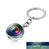 Silver Color Keychain Jewelry With Fotocamera Lente di vetro doppia portachiavi auto portachiavi per uomo regalo
