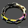 Bracelet de mode nouvelle arrivée homme et femme en acier au titane 316L graver Bracelet coloré plaqué or 18 carats Bracelets de chaîne épaisse