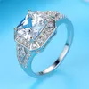 Wedding Rings Dodo Big Square Zircon Hip Hop Punk Women Men Smycken Vit Guldfärg Bague Bijoux Femme Crystal Anel för R448