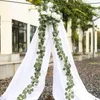 Dekoracyjne kwiaty wieńce 2 sztuk sztuczny eukaliptus bluszcz, faux liście winorośli Handmade Garland Greenery Wedding Backdrop Arch Wall Decor