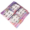 3 Paar falsche Nerz-Wimpern-Set, selbstklebende Wimpern, natürlich, dick, lange Kreuz-Augen-Wimpern, Wispy-Make-up