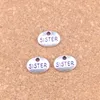 150pcs Antik Silver Bronze Plated Dubbelsidig syster Charms Pendant DIY Halsband Armband Bangle Fynd 11 * 8mm