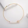 Lnngy 2020 14K Gold Filled 11.5cm Natural Freshwater Elegant Necklace Pearl Chokers Women Jewelry Gifts