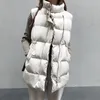Women's Vests Women's Stand Collar Thick Winter Vest Woman Clothes 2022 Warm Sleeveless Jacket Drawstring Quilted Waistcoat Female Down