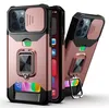 Telefoonhaken voor Samsung S22 S21 Ultra Plus Note 20 Kaartsleuf Volledige bescherming Cover met Kickstand