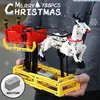 Julen Santa Reindeer Sleigh Building Blocks Mold King 10010 Creative Series Moc-4121 Montering Bricks Barngåvor Födelsedag Utbildning Leksaker för barn