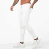 Gingto Jeans Beyaz Erkekler Pamuk Yüksek Bel Pantolon Streç Kot Artı Boyutu Yaz erkek Bel Elastik Pantolon Artı Boyutu 36 ZM55 210622
