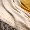 Coperta di design di lusso di alta qualità coperta in misto lana cashmere calda nappa decorativa di grandi dimensioni 160 * 210 cm confortevole morbida per la primavera a