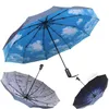 Ветрозащитный автоматический складной зонт женские мужчины автомобиль роскошный большой бизнес парасоль двойной десять костей S 210721