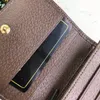 Original Luxury G Word Bags Fold Female Designer Coin Purse Dame L￤der Diagonal Span Wallet Credit Card Holder Bag Box SH343X