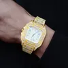 Wristwatches Luxury Iced Out Mens Watch Square Gold Watches With Diamond Hip Hop Quartz For Women Reloj Inteligente Hombre