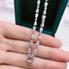 Djmax 100% 925 Sterling Silver Full High Carbon Diamond Chains Collier pour les femmes Sparkling Wedding Party Fine Jewelry Wholesale
