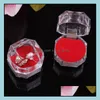Caixas de jóias Display de embalagem 20 pçs / lote Pacote anel de brinco caixa acrílico transparente de queda de casamento entrega 2021 mfvxe