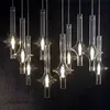 Postmodern glas hänge lampor Italien lyxig lång vertikal restaurang hängande ljus enkelt vardagsrum sovrum lampa
