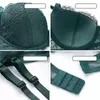 New Fashion Thin Cotton Underwear Set Women Embroidery Brassiere Sexy Bra Panties Plus Size d e Cup Lace Lingerie Green X0526