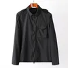 Summer solid light men's jacket Sunscreen zipper Lapel coat Loose casual outdoor couple frock Epaulet style shirt