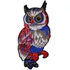 Sequined Embroidery Cartoon Red Blue Owl Bead Patches Fabric Custom Sew on Bird of Minerva Sticker Big Size Patchwork Appliques for Clothing Bag Backpack