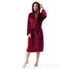 Kvinnors Sleepwear Winter Flannel Par Kvinnor Cardigan Pyjamas Män Robe Badrock Kvinna Kläder Nightgown Ladies Homewear Long