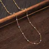 Chains MODAGIRL Dainty Rosary Beaded Necklace With Natural Gemstone Onyx Stainless Steel Gold Chain Unique Gift For Her