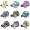 21 color Men's and women's tie dyed hat Party Hats gradient color old hole baseball cap Korean wash peaked caps T9I001391
