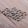 & Studs Jewelrystuds Gold Sier Rainbow Black Horseshoe Rings Ring 8Mm 12G Body Jewelry Piercing Tragus Earring Nose Septum Drop Delivery 202