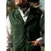 Mäns västar väst Herringben Wool Wedding Groom Western Cowboy Steampunk Slim Fit Sleeveless Waistcoat Stra22