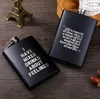 8oz Stainless Steel Hip Flask English Letter Black Personalize Flasks Outdoor Portable Flagon Whisky Stoup Wine Pot Alcohol Bottle SN2245