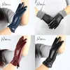 Frauen Warme Leder Handschuh Mode Rüschen Stil Ungefüttert Echte Weibliche Im Freien Nicht-slip Fahren Für Herbst