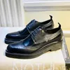 2021 Brogue Leather Shoes Height Increasing Thick heel Handmade Carved Oxfords Formal Business Shoe