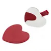 Portabla hjärtformade rostfritt stålficka makeup spegel pu läder resor mini speglar kreativa diy presentförsörjning