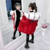子供の冬のベルベットのジャケット防水パーカー暖かいアウターフード付きコート女の子の革のスノーシュールwindbreaker 4-15y 211203