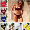 Kvinnor Bandage Bikini Hollow Out Kvinna String Bikini Set Badkläder Split Baddräkt Badkläder Badkläder Barher Suit 2021