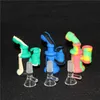 Venta al por mayor Mini plataformas de silicona Dab Bongs Tubo de tarro Tubos de agua de tambor de aceite El burbujeador bong contenedores de 5 ml