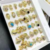 14k Gold Rings Floor Stall Goods Solitaire Ring Whole Fashion Exaggerated Jewelry 36pcs Mixed Batch 16-20 Size260O