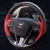 Pour Toyota Highlander Corolla Camry RAV4 Levin MarkX avalon bricolage en cuir de Fiber de carbone cuir suédé couverture de volant