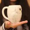 かわいい漫画フクロウコーヒー3 d動物のセラミックミルクティーウォーターカップマグス朝食ホームとオフィスドリンクウェアの贈り物