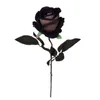 Dekorative Blumenkränze 27RE Künstliche schwarze Rose mit einem Stiel, gefälschte seidige Samtblume, realistischer Blumenstrauß225a