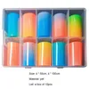 Decalcomanie per adesivi 10 pezzi/scatola Adesivo per trasferimento di carta cielo stellato Strumento per unghie con glitter colorati fluorescenti Prud22