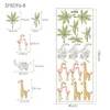 Dessin animé animal bébé flamant éléphant girafe feuille verte stickers muraux pour enfants chambre salon bébé nursey maison décoartion 211112