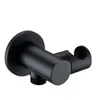 Matt Black Handheld Shower Spray Head Holder Bracket Wall Mount Hand Sprayer Solid Brass Accessories Connector trustbde 2009 V2