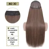 Synthetic Wigs 32Inch Long Straight No Clips Invisible Wire False Hair Piece Fish Line Halo Natural Black Blonde
