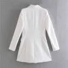 TRAF Za Blanc Longue Veste Femmes Double Boutonnage Noir Blazer Automne Manches Femme Bureau Porter Manteau Rouge 211122