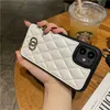 Coque ajustée pour IPhone Designer White Rhombus Leather Luxury pour IPhone 11 12 13 Pro Max All Series Phone Case Cases D2110095HL