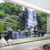 Custom 3D Mural Wallpaper Water Flowing Waterfall Nature Landscape Wall Painting Art Mural Wallpaper Living Room Bedroom Decor 210722