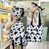 نمط 4 قطعة مجموعة أزياء البقر المرأة حقيبة الظهر النايلون للماء المدرسية للفتيات حقائب السفر سعة كبيرة 202211